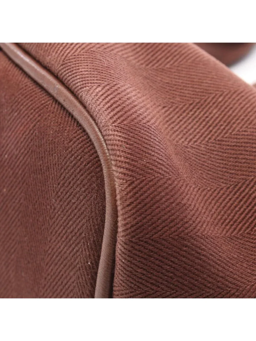 Hermes Handbag Valparaiso PM Dark Brown Leather Canvas